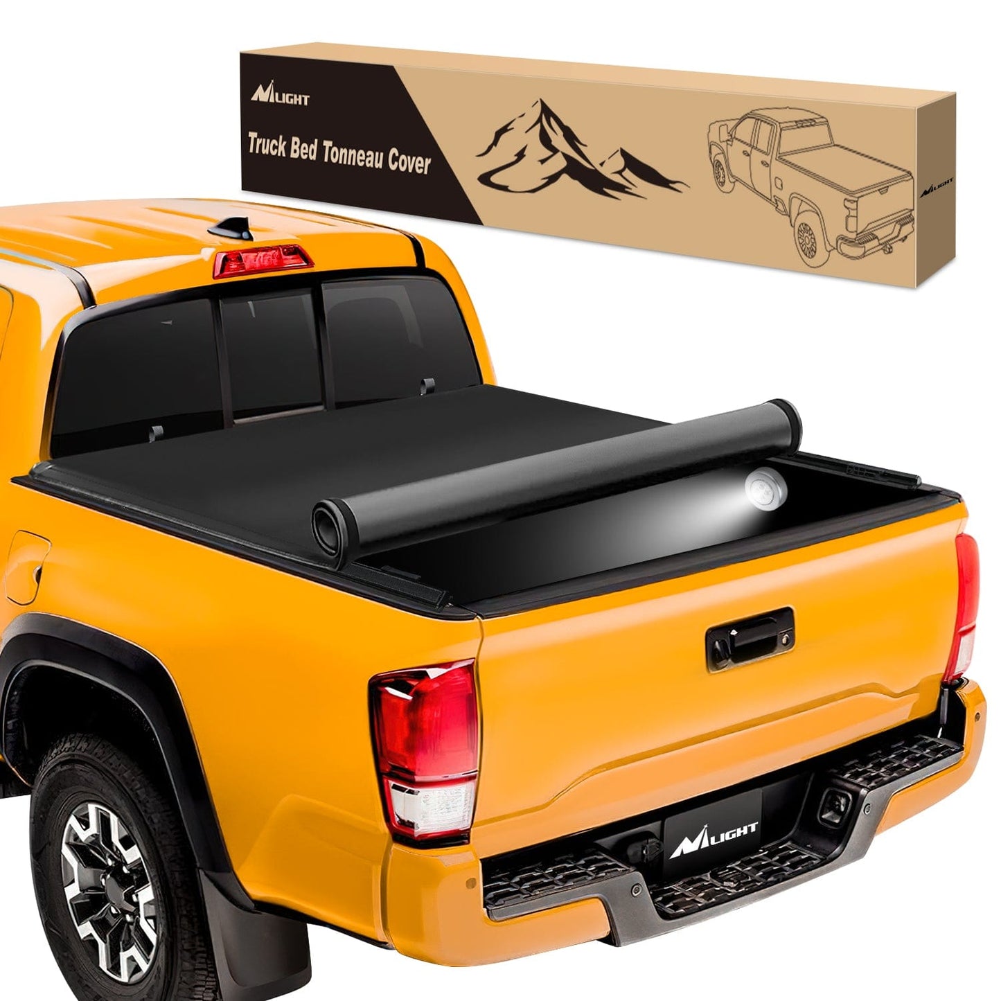 Trunk Bed Cover 5ft Soft Roll Up Truck Bed Cover for Toyota Tacoma 2016 2017 2018 2019 2020 2021 2022 2023 2024