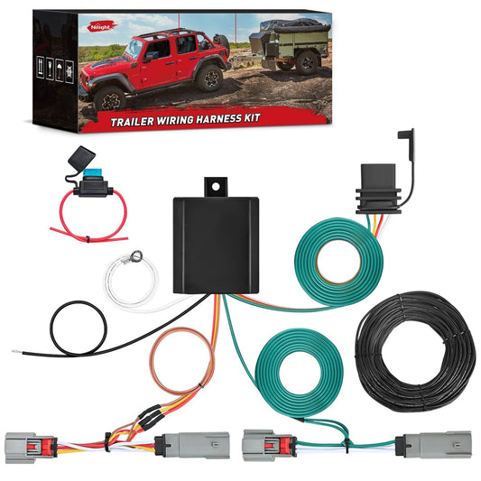 Wiring Harness Kit 4 Pin Trailer Wiring Harness 56462 Vehicle Side Custom for 2021 2022 2023 2024 Ford Bronco Sport Simple Fit Tow Hitch Harness