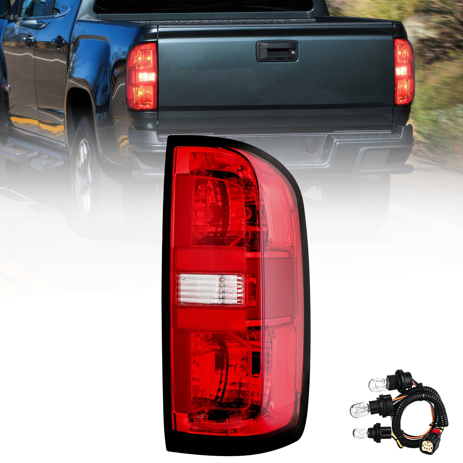 2015 2016 2017 2018 2019 2020 2021 2022 Chevy Colorado Rear Lamp Replacement Taillight Assembly OE Style Passenger Side w/Bulbs Tail Lights - Top Tuning Boost