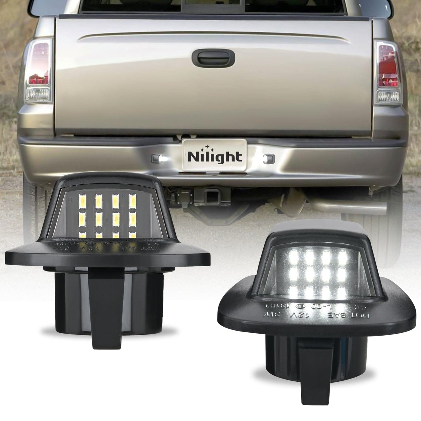 License Plate Lights Compatible with 1997 1998 1999 2010 2011 Dodge Dakota 2006 2007 2008 2009 Mitsubishi Raider with Black Housing 6000K White 2PCS Pack Headlights - Top Tuning Boost