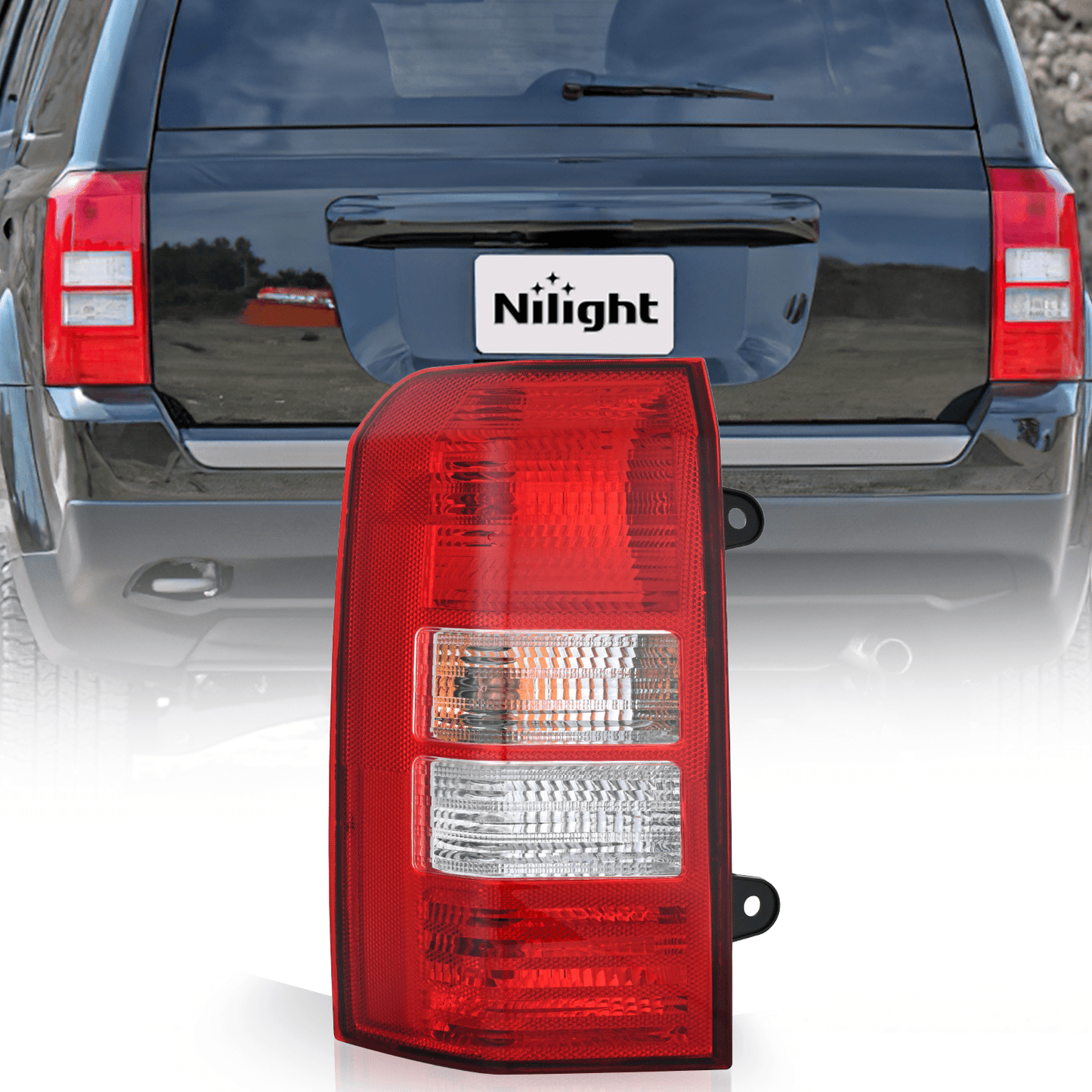 Taillight Assembly Compatible with 2008 2009 2010 2011 2012 2013 2014 2015 2016 2017 Jeep Patriot Tail Light OE Style Rear Lamp Replacement Driver Side w/Bulbs Tail Lights - Top Tuning Boost