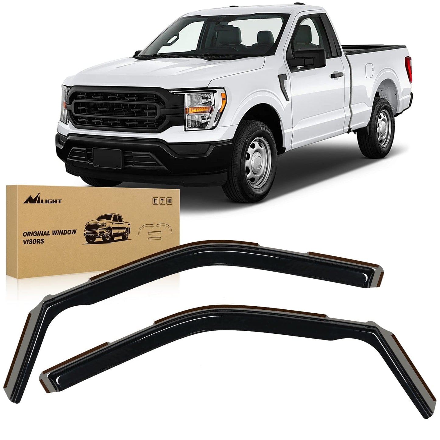Rain Guards Rain Guards for Ford F150 2021 2022 2023 2024 Regular Cab/Super Crew/Super Cab, Vent Window Visors, Original Window Deflectors-2PCS