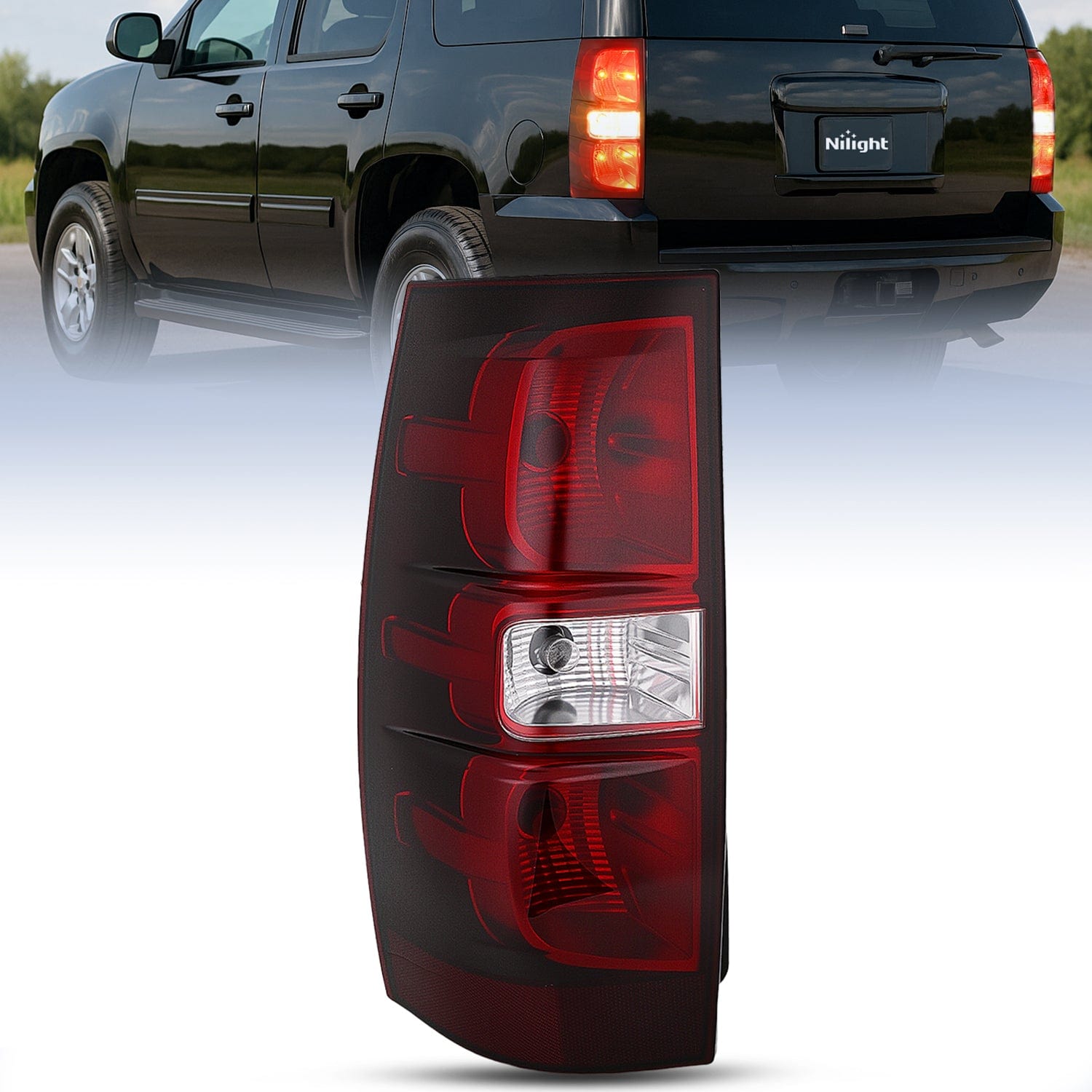 Taillight Assembly Compatible With 2007 2008 2009 2010 2011 2012 2013 2014 Chevy Chevrolet Tahoe Suburban Tail Lights Rear Lamps Replacement Driver Dark Red Tail Lights - Top Tuning Boost