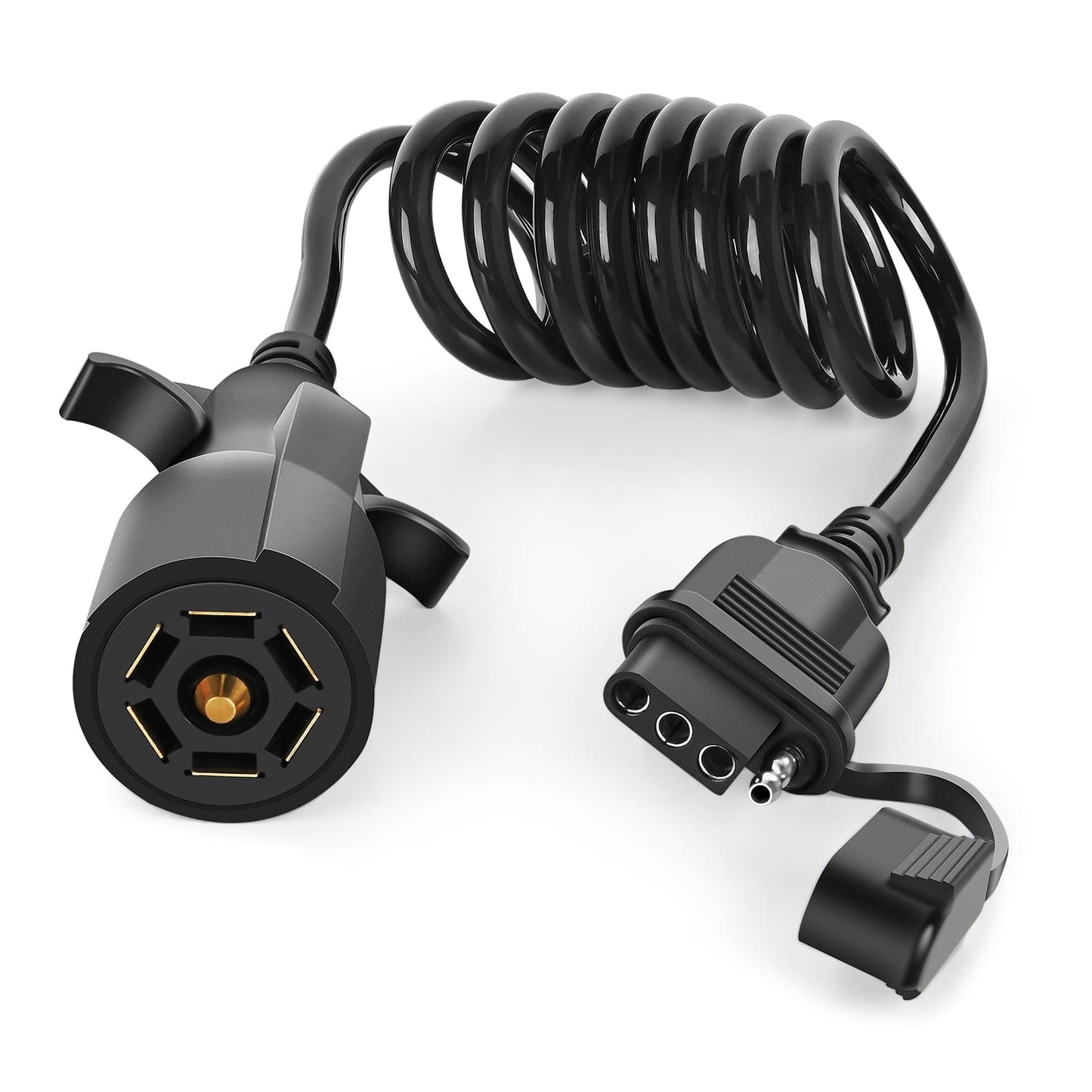 Wiring Harness Kit 5ft 7 Way to 4 Way Coiled Trailer Extension Wiring Harness