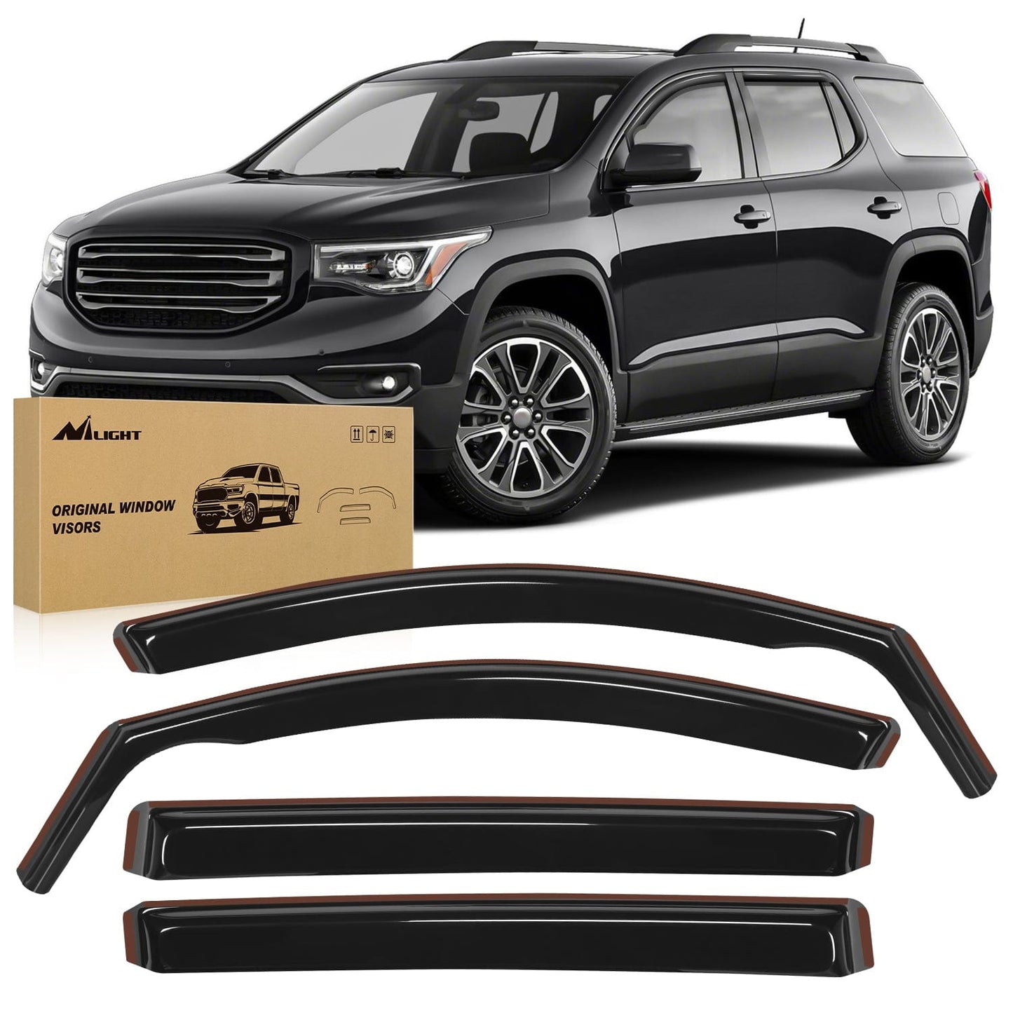 Rain Guards Window Rain Guards for GMC Acadia 2017 2018 2019 2020 2021 2022 2023 Window Deflectors, Vent Window Visors-4 Pieces