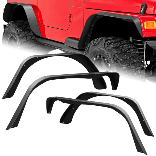 Fender Off-Road Fender Flares Kit Compatible with 1997 1998 1999 2000 2001 2002 2003 2004 2005 2006 Wrangler TJ & LJ