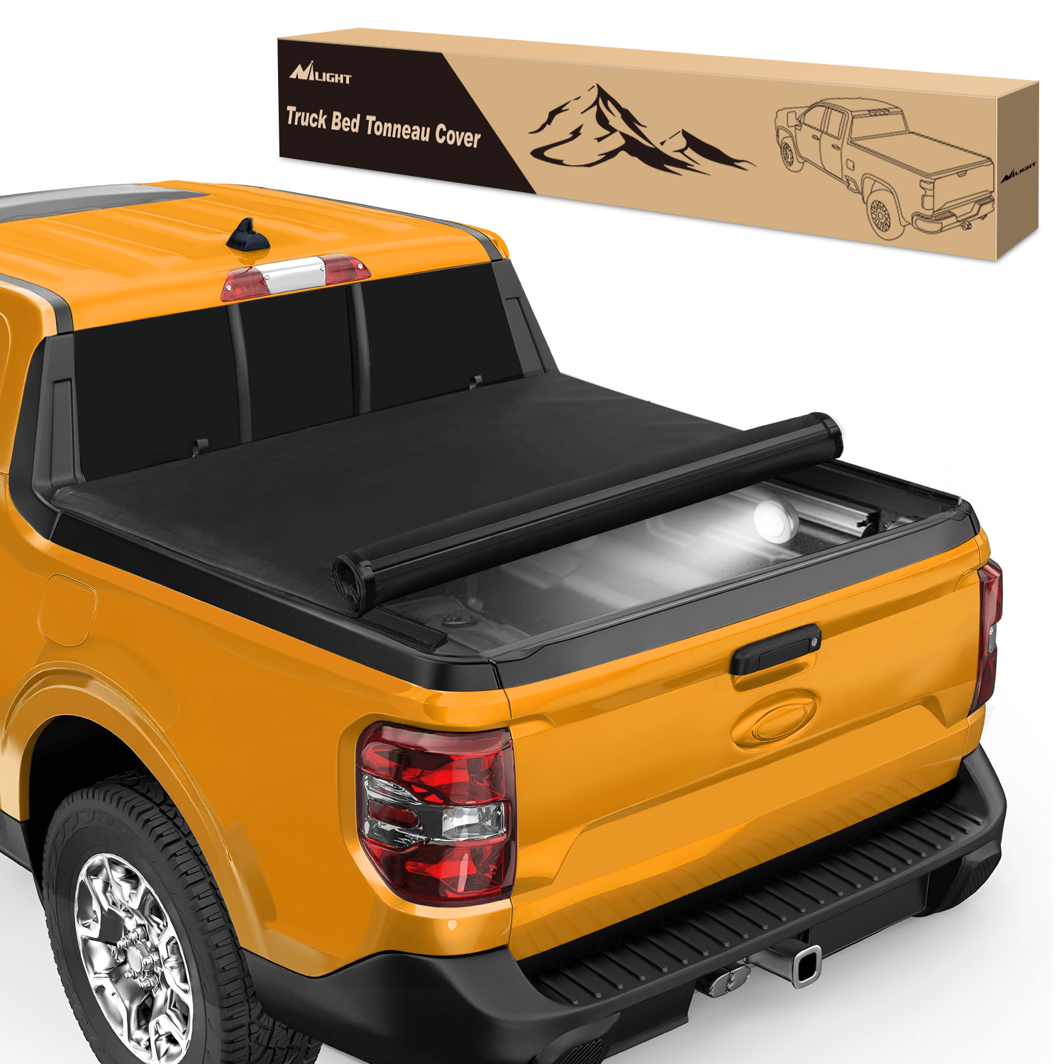 Trunk Bed Cover 4.5ft Soft Roll Up Truck Bed Cover for Ford Maverick 2022 2023 2024 2025