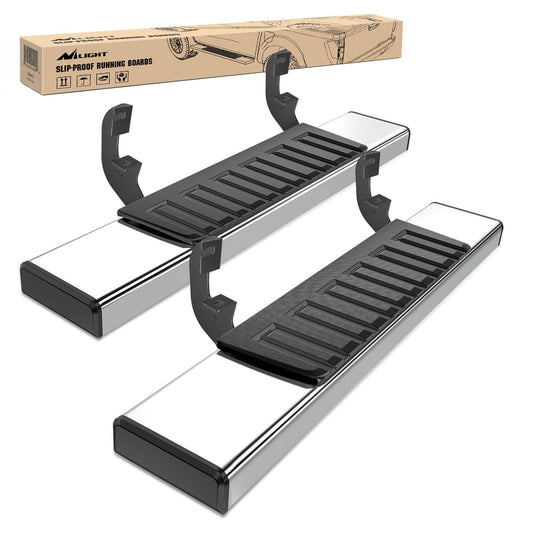 Running Board Running Boards for 2019 2020 2021 2022 2023 2024 2025 Chevy Silverado GMC Sierra 1500 2500 3500 Regular Standard Single Cab 6 Inch Side Step Nerf Bars Stainless Steel
