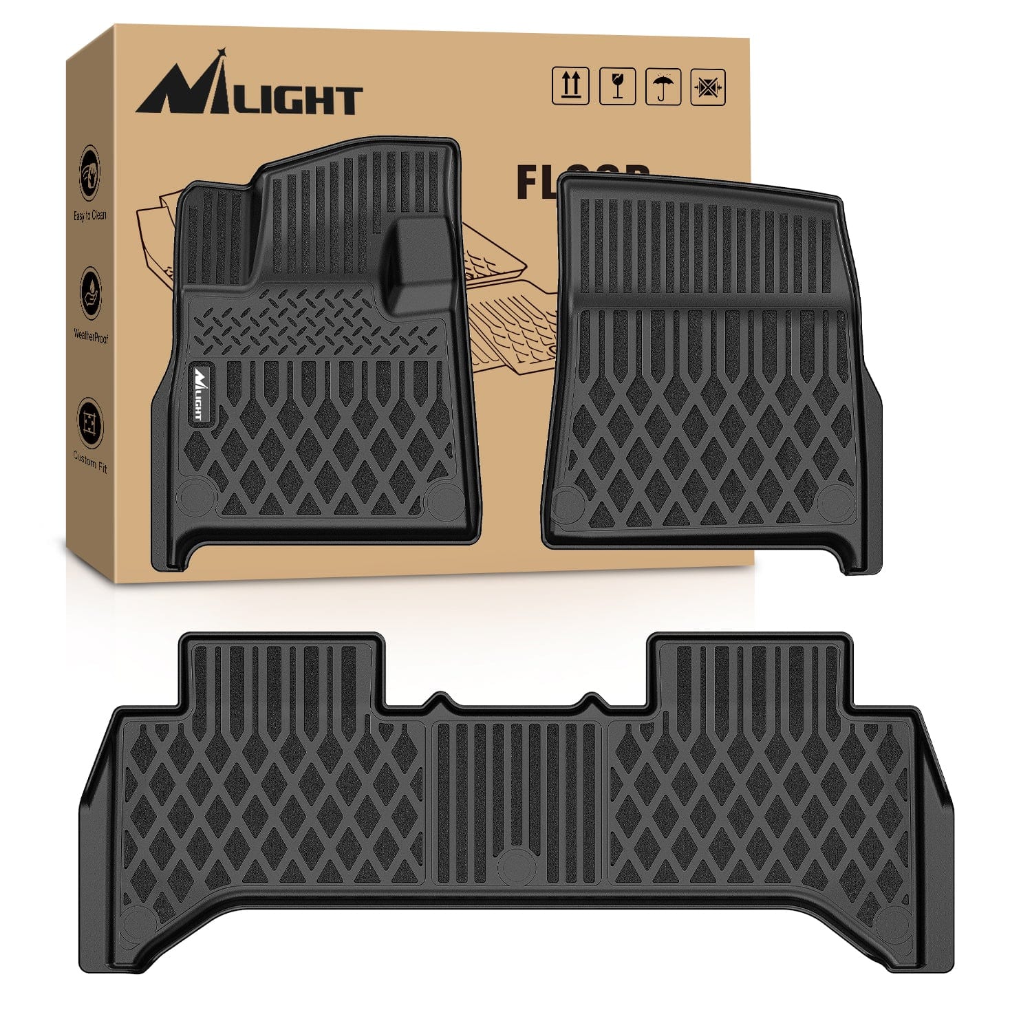 Floor Mat Floor Mats for Rivian R1T 2025 2026 All Weather Custom Fit Heavy Duty Floor Liners