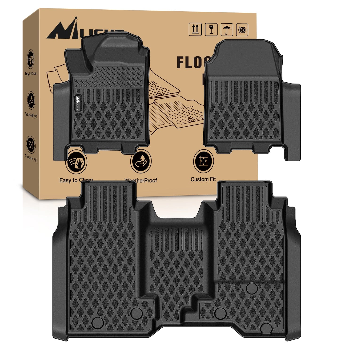 Floor Mat TPE Floor Mats for Chevy Chevrolet Silverado EV WT Only 2024 2025 2026 All Weather Custom Fit Heavy Duty Floor Liners