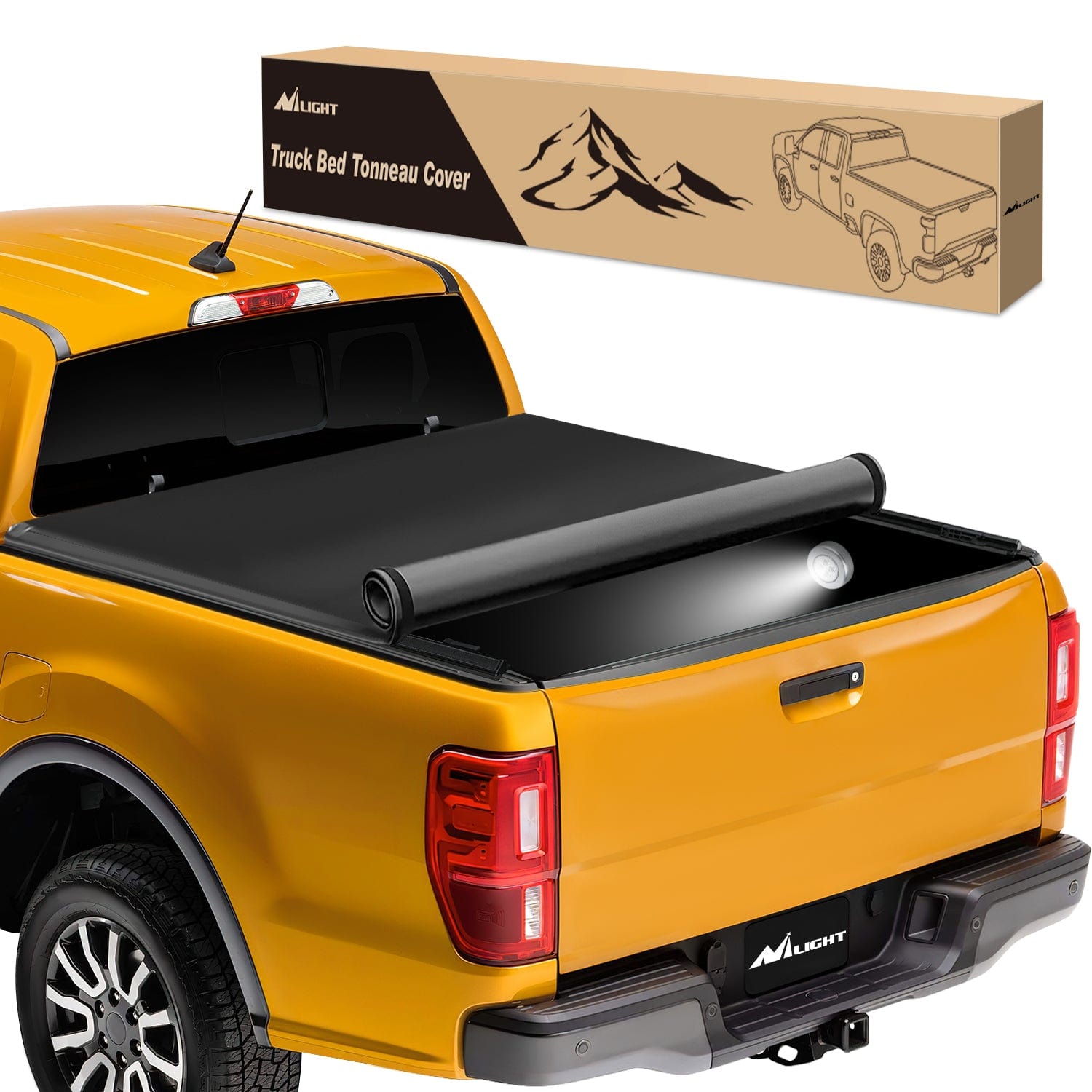Trunk Bed Cover 6ft Soft Roll Up Truck Bed Cover for Ford Ranger 2019 2020 2021 2022 2023 2024