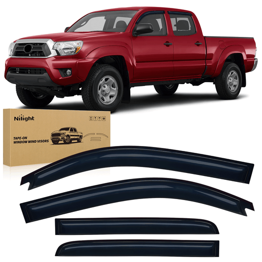 Rain Guards Rain Guards for Toyota Tacoma Double Cab 2005-2015 2010 2011 2012 2013 2014 2015, Out-Channel Window Visors Vent Wind Deflectors-4PCS