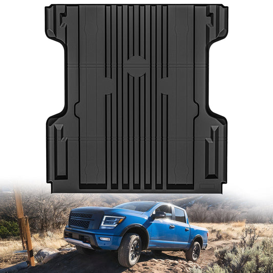 trunk Truck Bed Mat 5.5 FT for 2004-2025 Nissan Titan, TPE Heavy-Duty Pick-up Bed Liner Accessories, Anti-Slip Texture, All Weather Protection