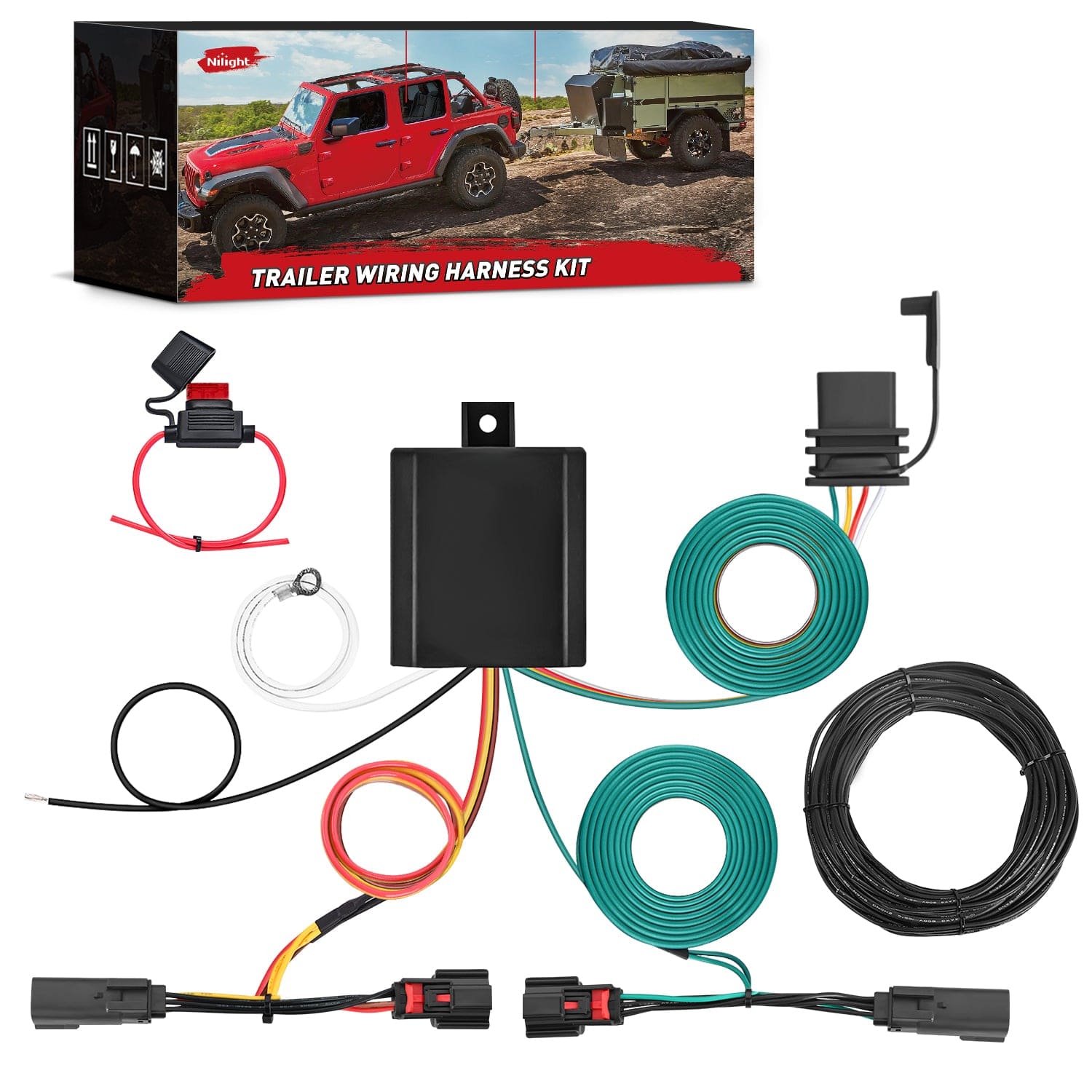 Wiring Harness Kit 4 Pin Trailer Wiring Harness Kit 56120 Vehicle Connect Plug OEM Compatible Custom for 2011 2012 2013 2014 Ford Edge Limited SE SEL Sport Simple Fit Tow Hitch Harness