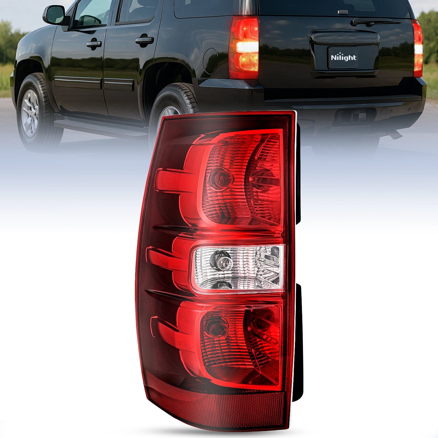 Taillight Assembly Compatible With 2007 2008 2009 2010 2011 2012 2013 2014 Chevy Chevrolet Tahoe Suburban Tail Lights Rear Lamps Replacement Driver Side Red Tail Lights - Top Tuning Boost