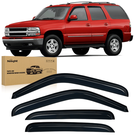 Rain Guards Rain Guards for Chevy Tahoe/GMC Yukon 2000 2001 2002 2003 2004 2005 2006, Out-Channel Window Visors Vent Wind Deflectors-4PCS