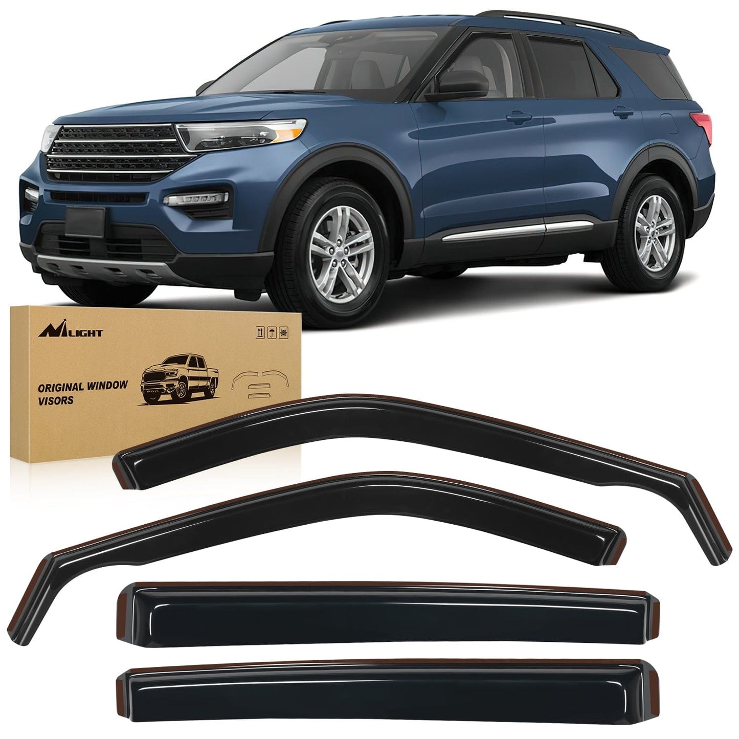 Rain Guards 4pcs Rain Guards Ford For Explorer 2020 2021 2022 2023 2024