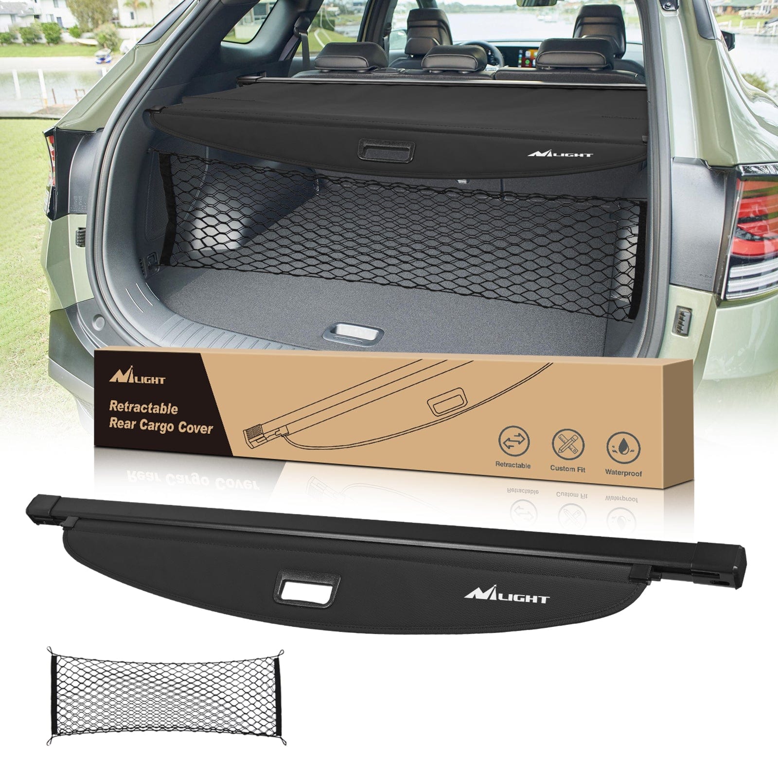 Trunk Cargo Cover 2017 2018 2019 2020 2021 2022 Kia Sportage Accessories Retractable Trunk Cargo Cover With Trunk Storage Net