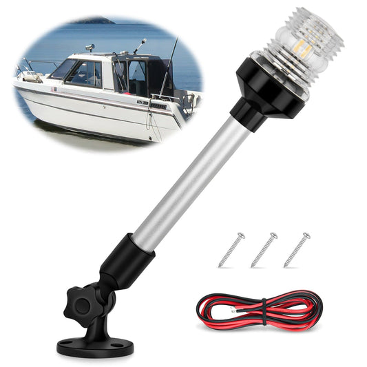 12 Inch White Folding Stern Light for Marine Boats Headlights - Top Tuning Boost