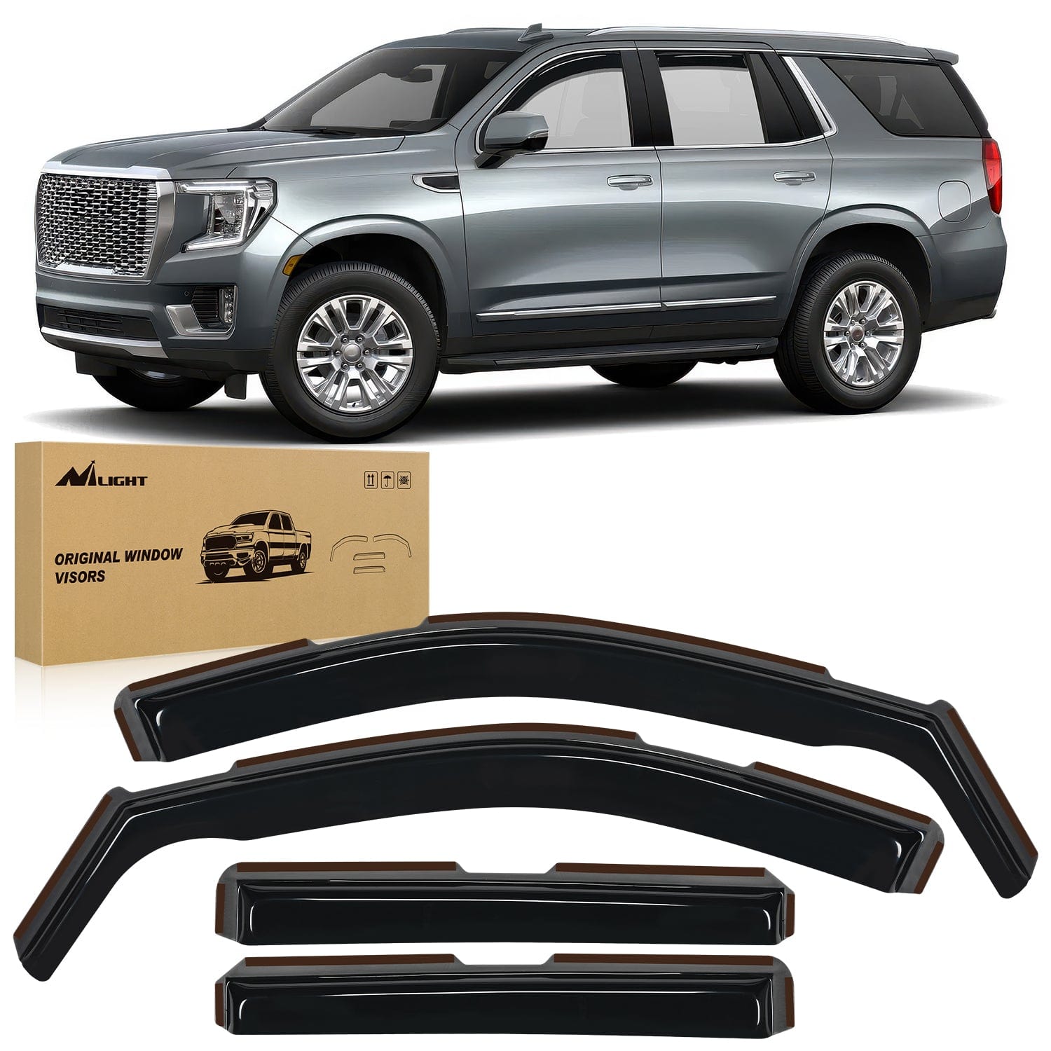 Rain Guards Rain Guards for GMC Yukon 2021 2022 2023 2024, Vent Window Visors, Original Window Deflectors-4PCS