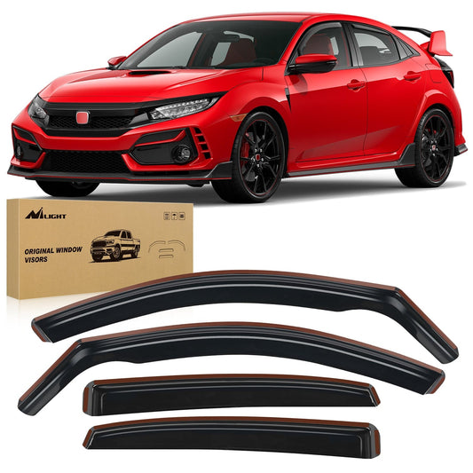 Rain Guards Rain Guards for Honda Civic Hatchback 2016 2017 2018 2019 2020 2021 Window Deflectors, Vent Window Visors-4pcs