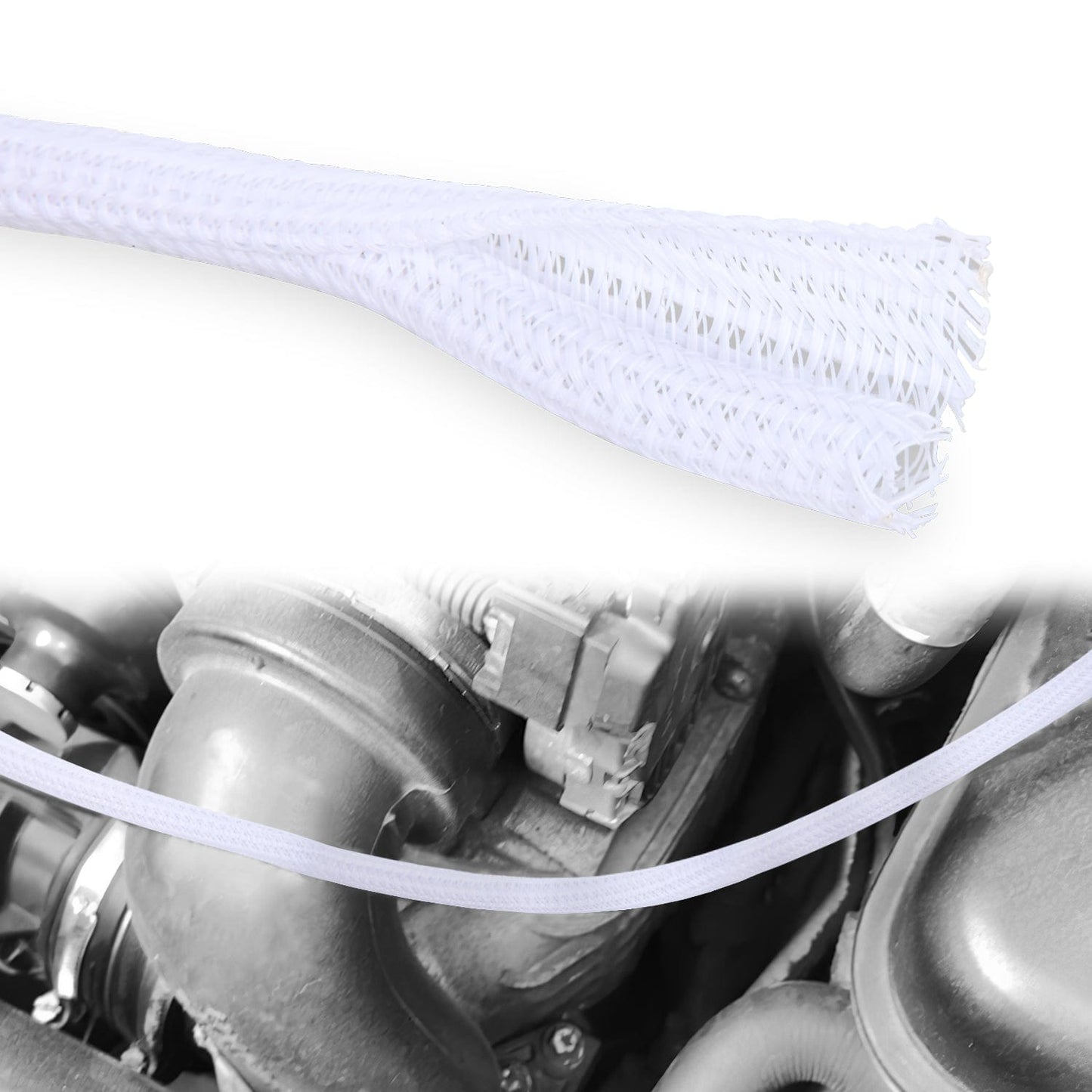 Wiring Harness Kit 10ft-1/4inch White Cable Management Sleeves