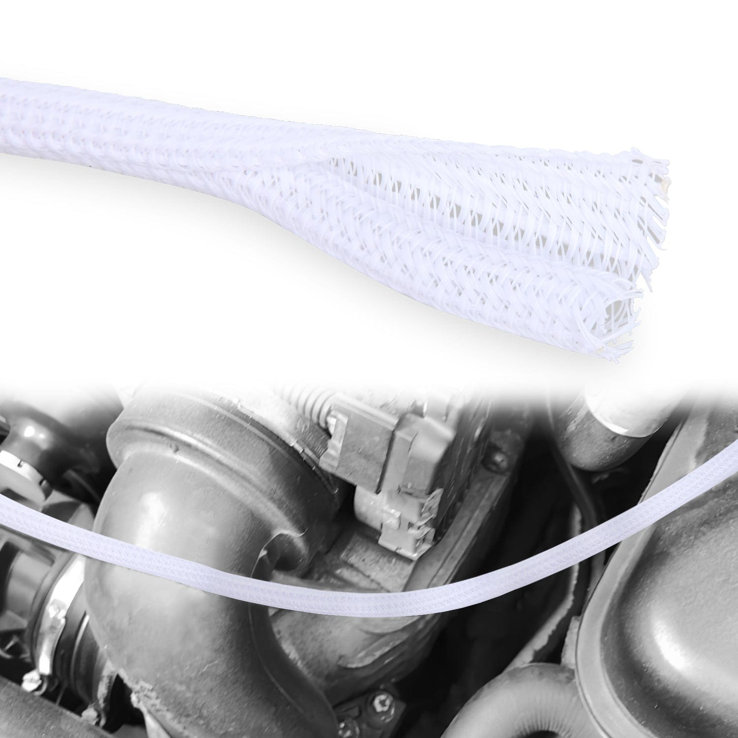 Wiring Harness Kit 10ft-1/4inch White Cable Management Sleeves