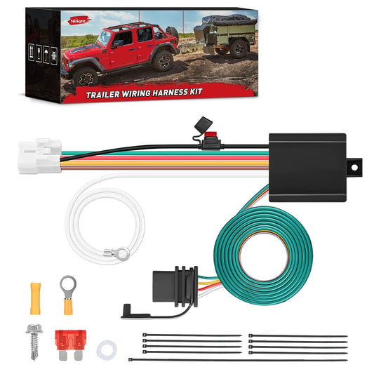 Wiring Harness Kit 4 Pin Trailer Wiring Harness Kit 56040 for 2009 2010 2011 2012 2013 2014 2015 2016 2017 2018 2019 2020 2021 2022 2023 2024 Subaru Forester Outback XV Crosstrek Forester Ascent