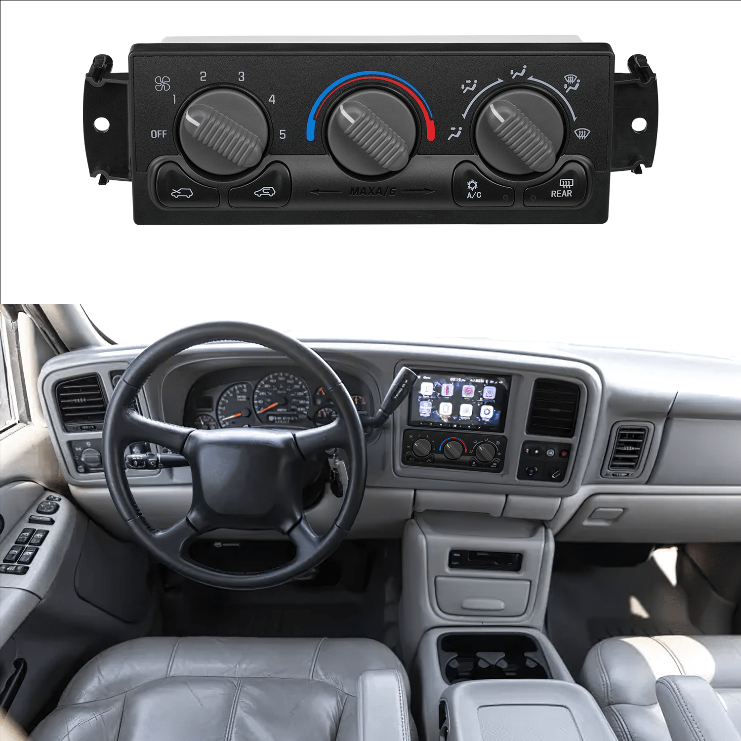 Climate Control Module A/C Heater Climate Control Module Switch Panel Compatible with 1999 2000 2001 2002 Silverado Sierra 2000-2002 Suburban/Tahoe/Yukon XL Truck Replacement Air Conditioning Control Module