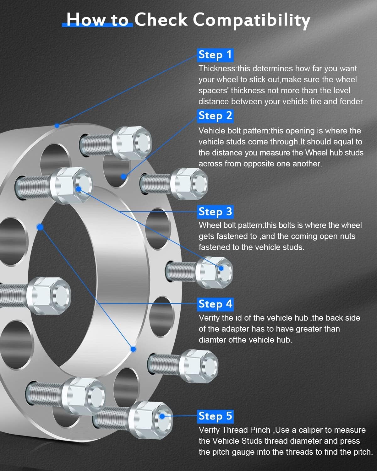 4PCS 2 inch 8x6.5 to 8x180 Wheel Spacer Conversion 8 lug Fits 2001-2003 fit Chevrolet Silverado 1500 HD|1997-2014 fit chevy Express 2500 3500 | 2001-2010 fit Silverado 2500HD Sierra 2500HD