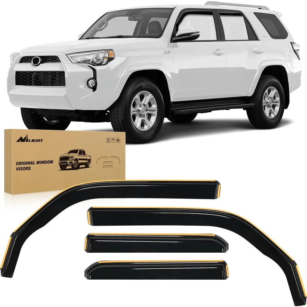 Rain Guards 2010 2011 2012 2013 2014 2015 2016 2017 2018 2019 2020 2021 2022 2023 2024 Toyota 4Runner Rain Guards Acrylic 4Pcs