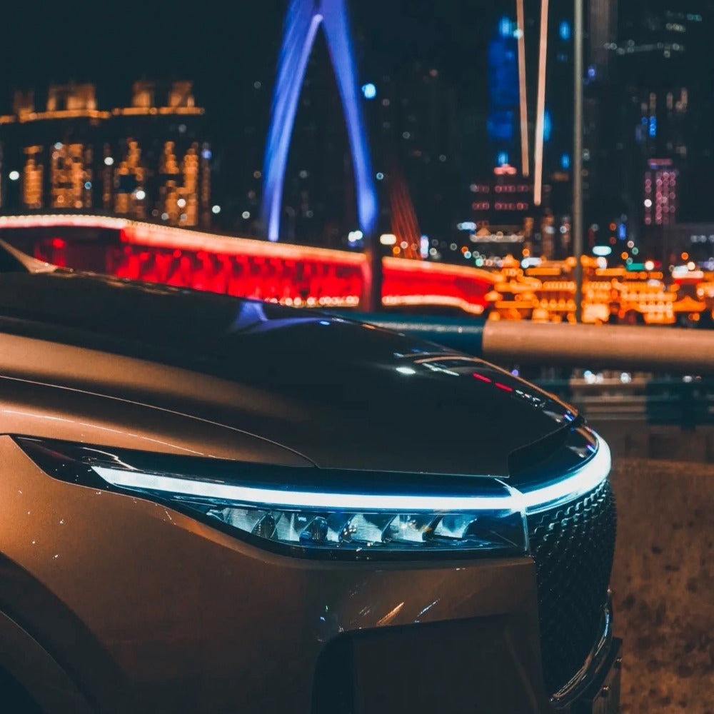 Upgrade Your Vehicle with a Universal 12V, 10W Start-Scan Car LED Hood Light White 59In Dynamic Daytime Running Light! Headlights - Top Tuning Boost