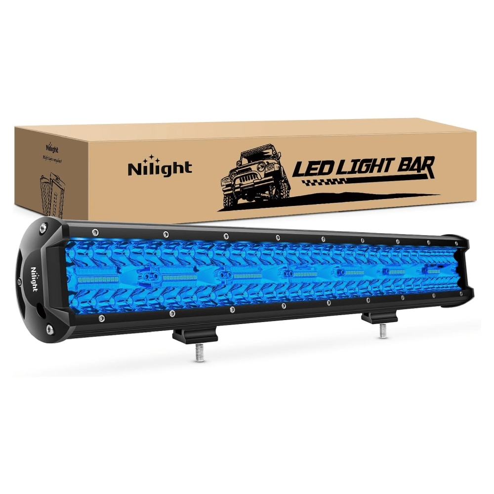 20 Inch 420W 42000LM Triple Row Blue Spot Flood LED Light Bar Light Bars - Top Tuning Boost