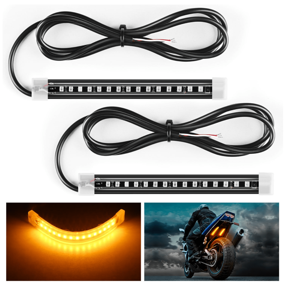 5 Inch 15Leds Amber Light Strip 2PCS Headlights - Top Tuning Boost