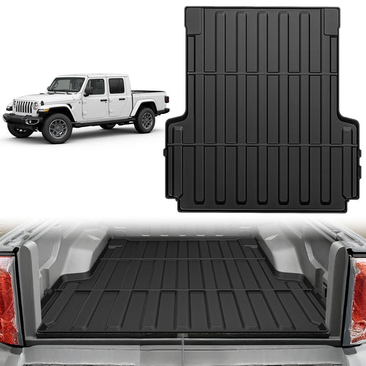 Truck Bed Mat 5 FT Rubber Short Trunk Bed for 2020 2021 2022 2023 2024 2025 Jeep Gladiator JT, TPE Heavy-Duty Pick-up Bed Liner for Gladiator 2020 2021 2022 2023 2024 2025 Accessories, Anti-Slip Texture, All Weather Protection