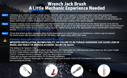 2 inch Hubcentric Wheel Spacers 8x6.5 to 8x6.5 Wheel Spacers Fit Ram 2500 3500 with 14x1.5 121mm 4Pcs