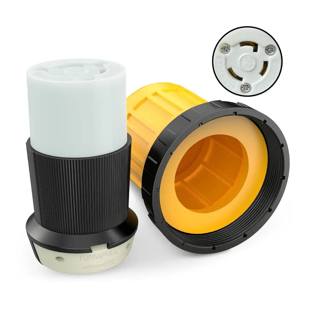 RV Parts 30AMP RV Plug Power Cord Inlet Cover Ring Twist Lock 125V NEMA L5-30R Locking Female Plug ETL Listed Protector Shore Connector Replacement for RV Camper Caravan Trailer Van