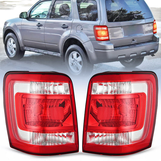 Taillight Assembly Compatible with 2008 2009 2010 2011 2012 Ford Escape Tail Lights Rear Lamp Replacement OE Style Driver and Passenger Side Tail Lights - Top Tuning Boost