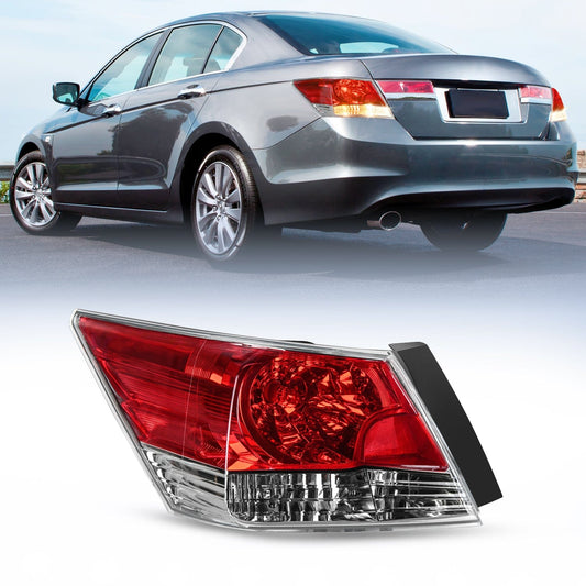 Taillight Assembly Compatible with 2008 2009 2010 2011 2012 Honda Accord Tail Lights Rear Lamp Replacement OE Style Driver Side w/Bulbs Tail Lights - Top Tuning Boost