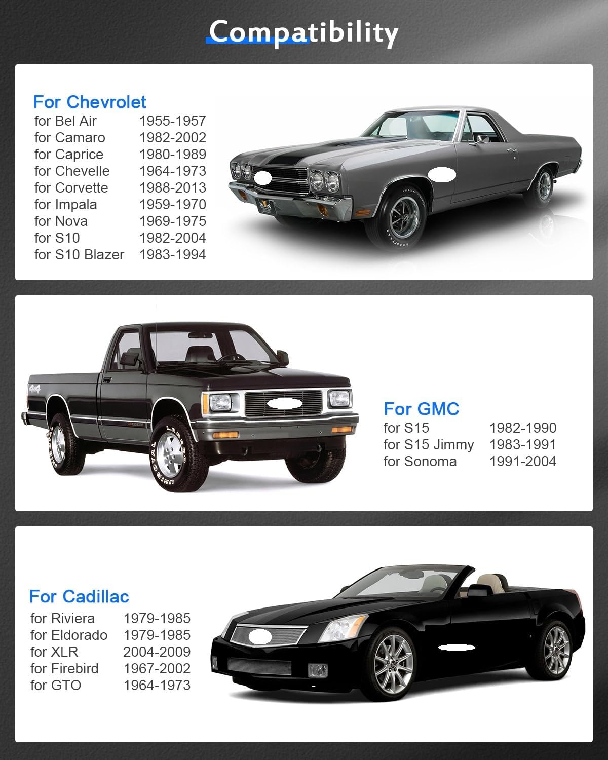 2PCS 5x4.75 to 5x4.75 Wheel Spacers 1 inch 5 Lug 12x1.5 Studs fit Chevrolet Blazer 1987-2005| fit Chevrolet Camaro 1982-2002| fit Chevrolet Corvette 1984-2019| fit Chevrolet S10 1982-2004