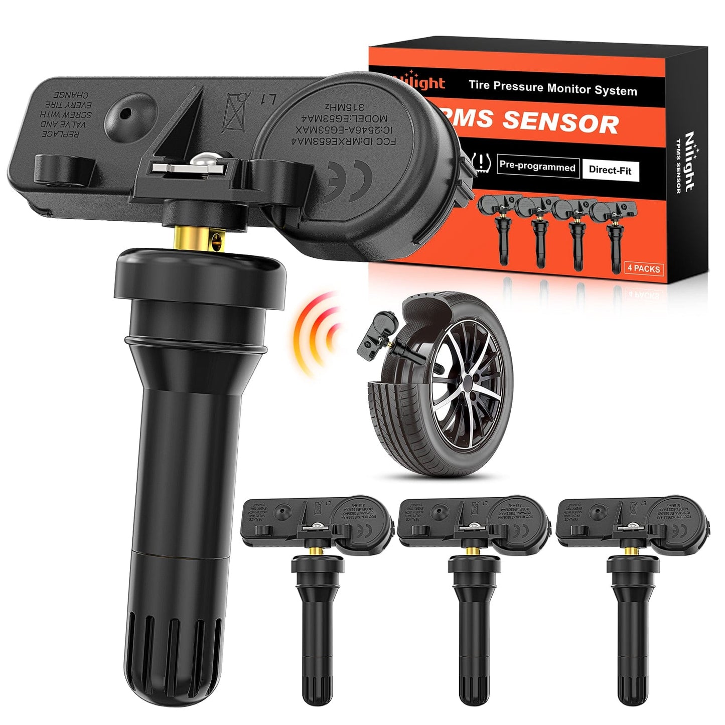 inflator 2007 2008 2009 2010 2011 2012 2013 Chevrolet GMC Buick Cadillac; 2007 2008 2009 2010 Hummer Pontiac Saturn SAAB Suzuki 315Mhz Tire Pressure Monitoring Sensor