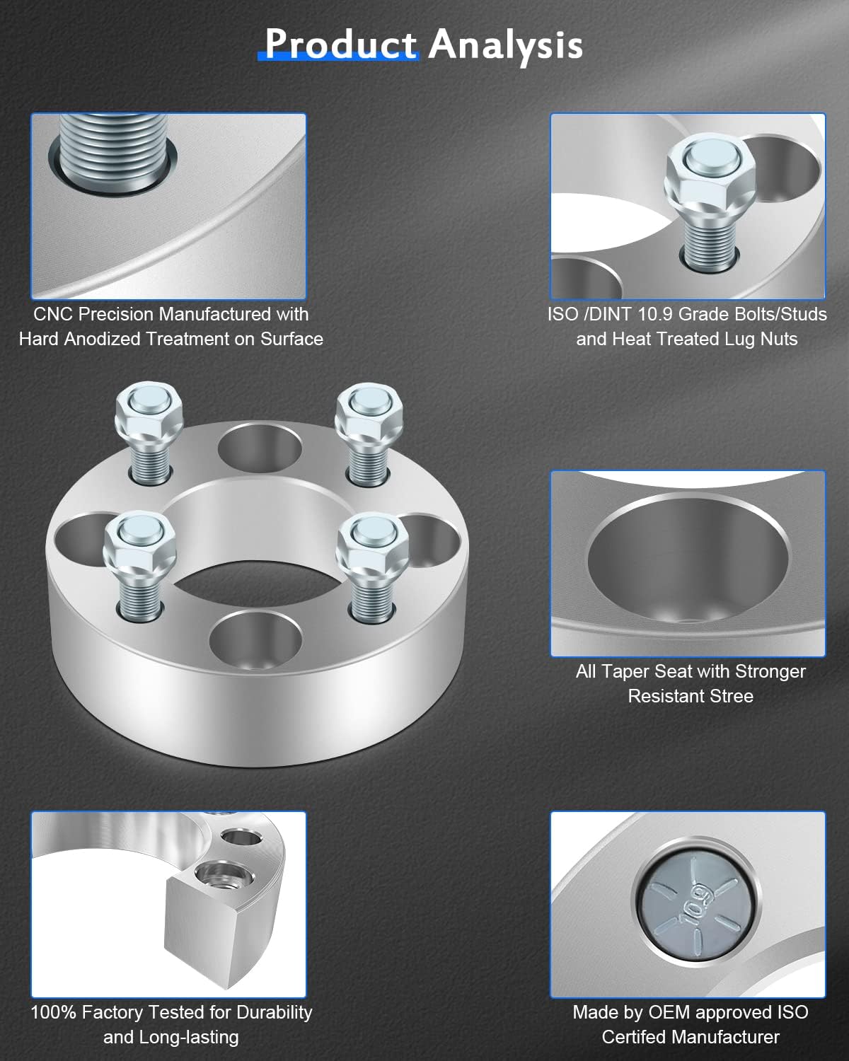 EZ GO Wheel Spacers CLUB CAR fit Golf CART Wheel Spacers 1.5 inch 4x4 to 4x4 Wheel Spacers 4x101.6 to 4x101.6 4 Lug 68.5mm CB 1/2" Studs 4 PCS