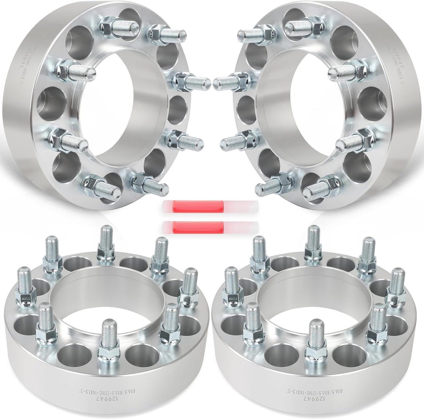 2 inch Hubcentric Wheel Spacers 8x6.5 to 8x6.5 Wheel Spacers Fit Ram 2500 3500 with 14x1.5 121mm 4Pcs