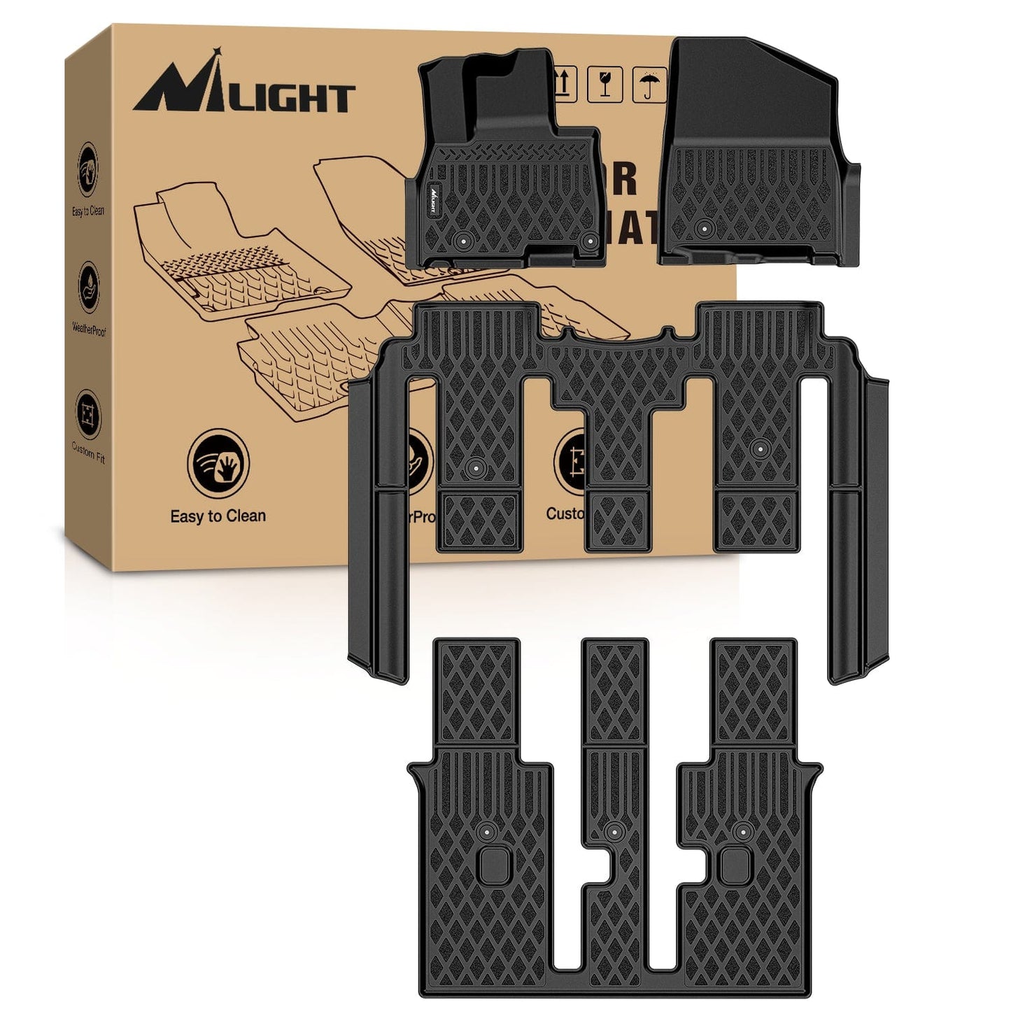 Floor Mat 2025 2026 Kia Carnival Hybrid 8 Seat TPE Floor Mats