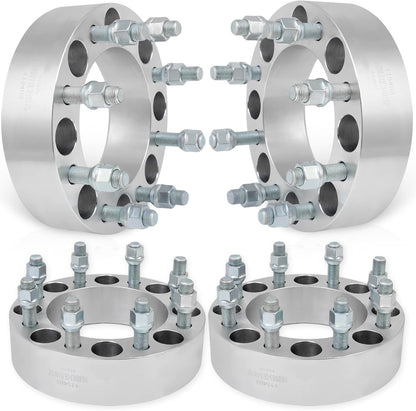4PCS 8 Lug Wheel Spacers 2" 8x6.5 to 8x6.5 8x165.1mm 126.15mm HB with 14x1.5 Fit Chevrolet Silverado 1500 HD Silverado 2500 Silverado 2500 HD 2001-2006|| fit GMC Sierra 2500 HD 2001-2010