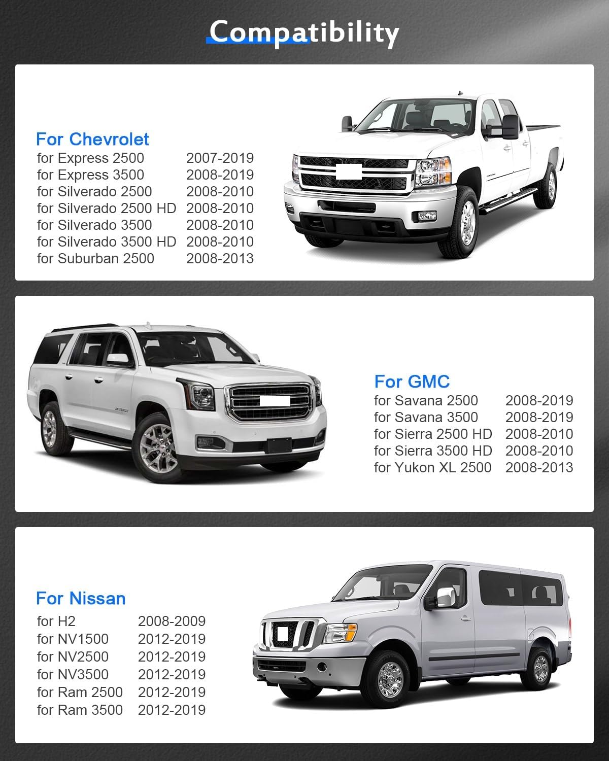 4PCS 8 Lug Wheel Spacers 2" 8x6.5 to 8x6.5 8x165.1mm 126.15mm HB with 14x1.5 Fit Chevrolet Silverado 1500 HD Silverado 2500 Silverado 2500 HD 2001-2006|| fit GMC Sierra 2500 HD 2001-2010