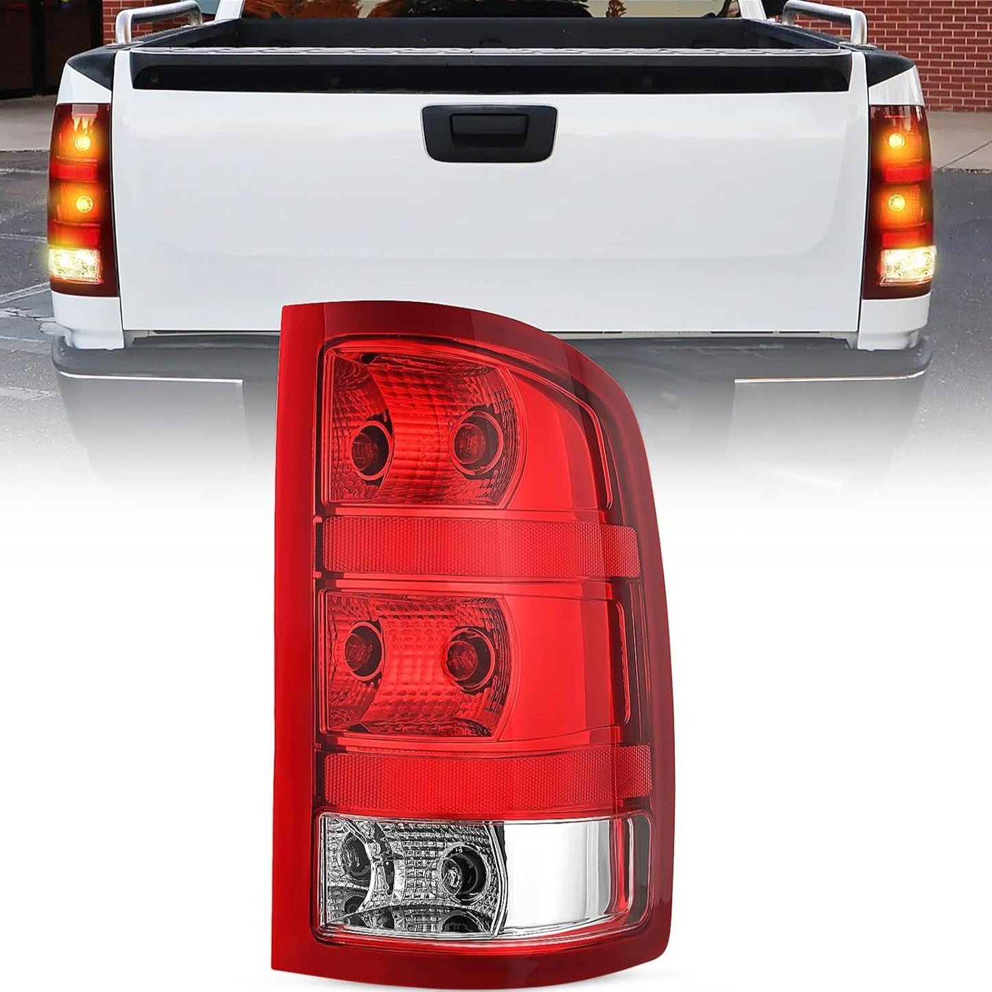 2007 2008 2009 2010 2011 2012 2013 GMC Sierra 1500 2500HD 3500HD Tail light Assembly Rear Lamp Replacement OE Style Passenger Side Tail Lights - Top Tuning Boost
