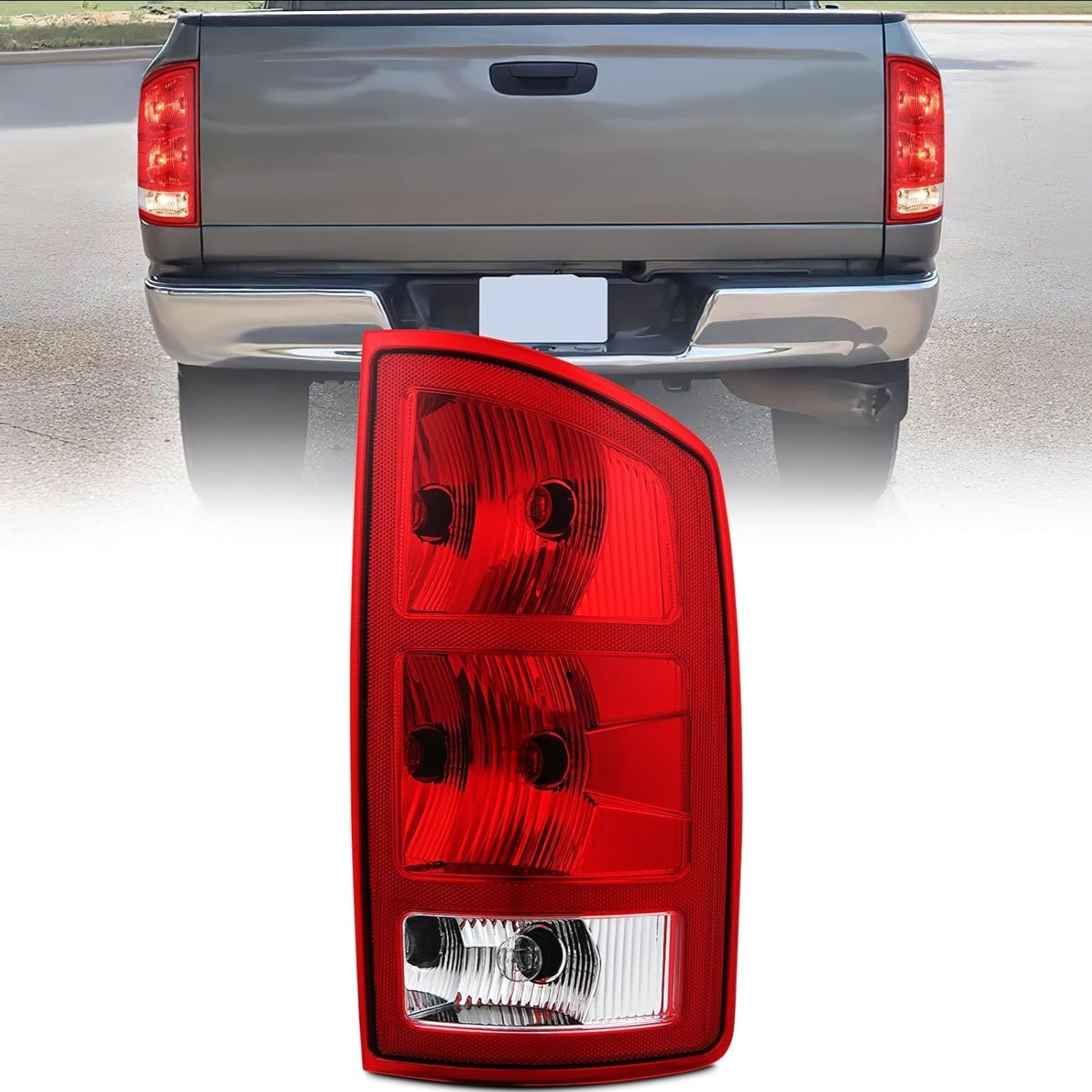 2002 2003 2004 2005 2006 Dodge Ram 1500 2003 2004 2005 2006 Dodge Ram 2500 3500 Taillight Assembly Rear Lamp Replacement OE Style w/Bulbs Passenger Side Tail Lights - Top Tuning Boost