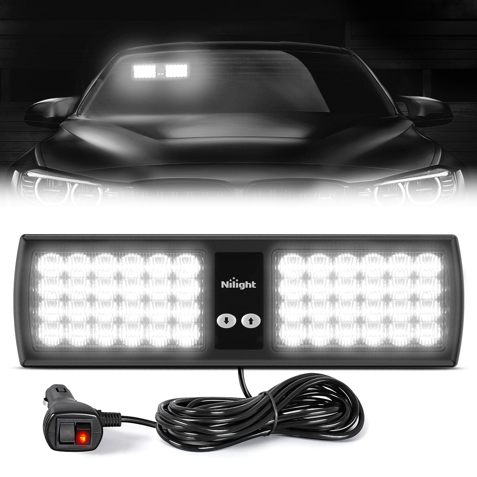 48 LED White Emergency Warning Strobe Lights Headlights - Top Tuning Boost