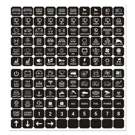 Rocker Switch 120PCS Switch Panel Stickers For 6/8 Gang Switch Panel